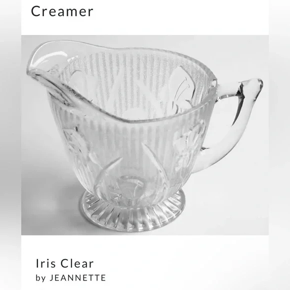 Iris & Herringbone Clear Covered Sugar and Creamer Set - Picture 12 of 15